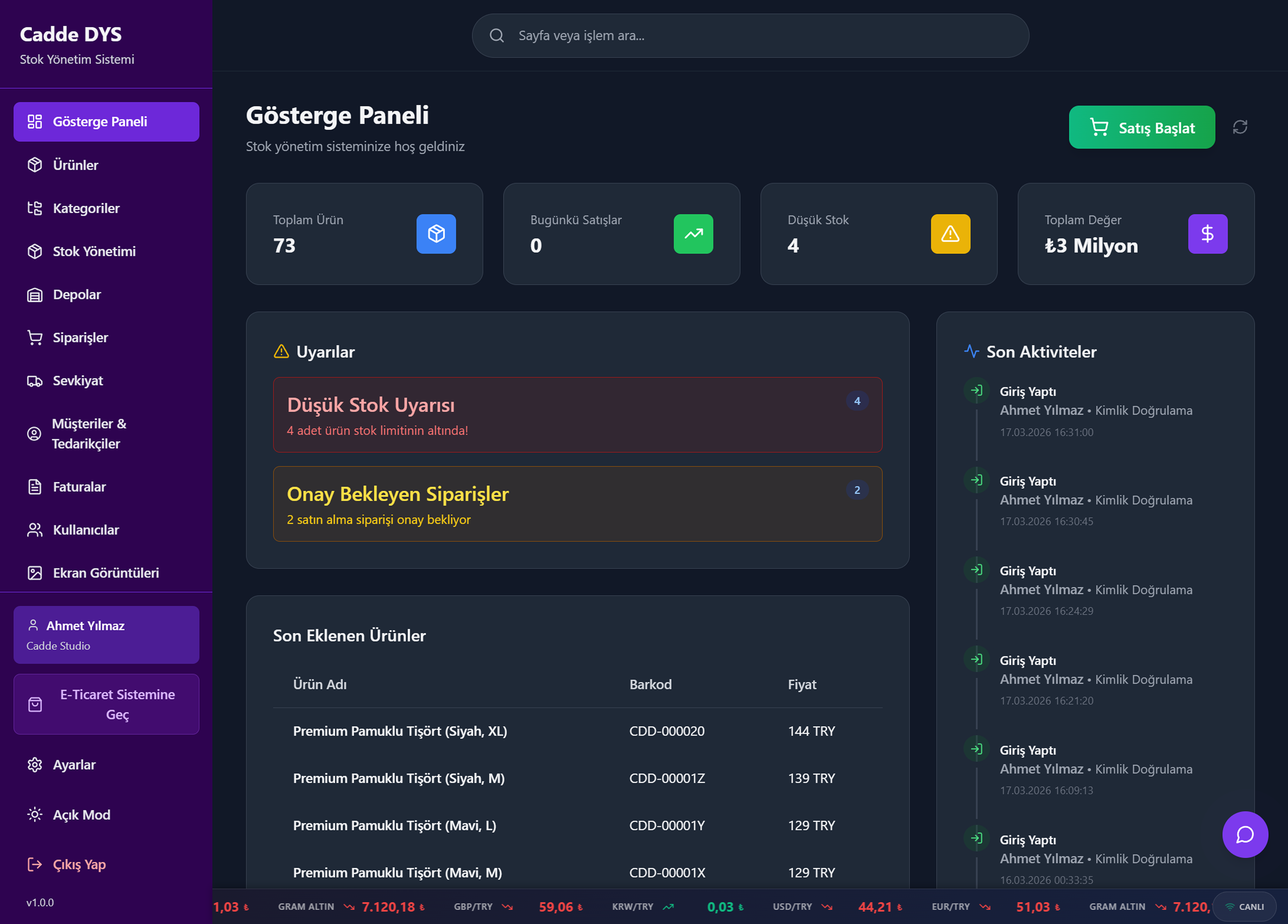 Tüm operasyonlar tek panelde